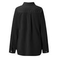 thumbnail image 5 of KBZDBZC Dressy Blouses for Women Button Down Shirts for Women Loose V Neck Blouses Casual Roll Up Collared Tops With Pocket Blouse Women's Tshirts Womens Shirts (Black,L), 5 of 6