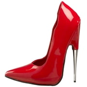 devious scream-01 women's 6 spike steel heel pump stiletto dress heel