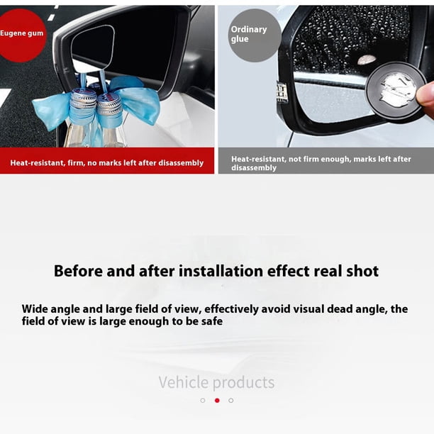 Espejo retrovisor de cristal para coche, giratorio de 360 grados, gran angular, ajustable, lateral