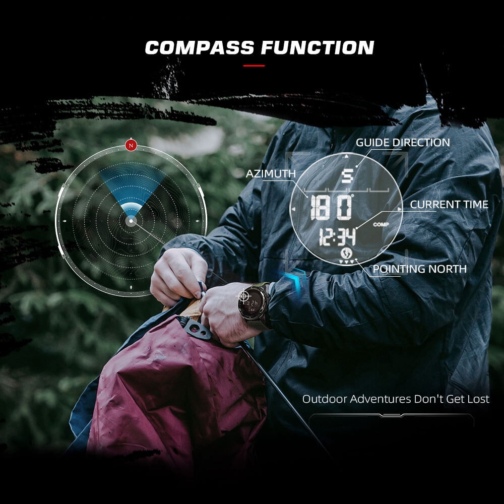 Digital Sports Smart Watch Ultra Thin Carbon Fiber Strap Waterproof Pedometer Function Outdoor GPS Watch
