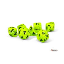 Chessex CHX22430 Mega Hedrals Vortex Dice Bags, Bright Green & Black - Set of 7