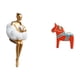 thumbnail image 5 of Figura de resina de una chica artística y un caballo de Dala sueco. Escultura abstracta coleccionable para estantería, armario o decoración del hogar., 5 of 8