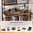thumbnail image 4 of Large Record Player Stand with Vinyl Storage, 6-Tier Vinyl Record Storage Rack with Turntable Stand, Media Storage Cabinet for Living Room Bedroom Music Corner, Walnut, 4 of 8