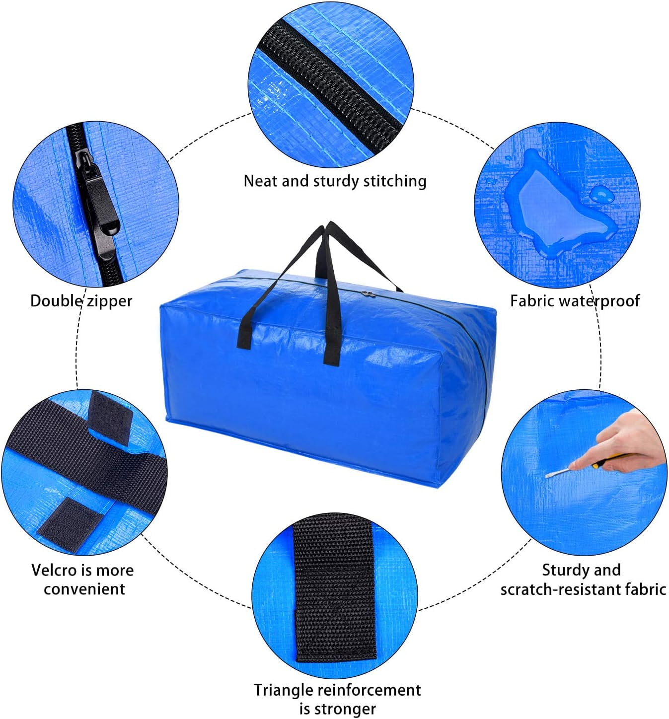 Buy Heavy Duty Extra Large Storage Bags, XL Blue Moving Bags for