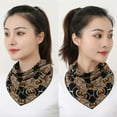 thumbnail image 3 of RV 2 protectores de cuello para mujer en algodón de invierno nacarado cálido triángulo bufanda versátil moda bufanda cuello falso (patrón negro) Brillar Electrónica, 3 of 5
