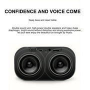 Iuhan Alarm Clock Speaker, Wireless Bluetooth Speaker with Subwoofer, Bedside Clock Radio for Bedroom, Home Office Desk Decor, Portable Music Player with FM Radio