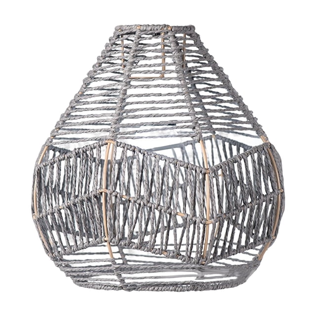 Pantalla tejida Sunnimix Lámpara Decoración Rústica Para Comedor Cocina gris