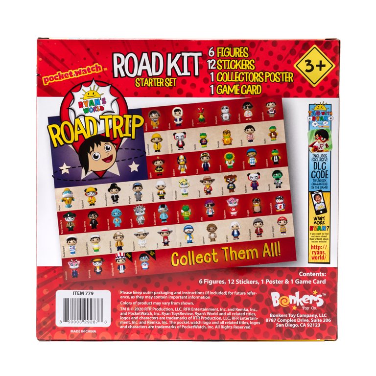 Ryan's World USA Road Trip Road Kit Micro Boxed Set - 6 Pack of