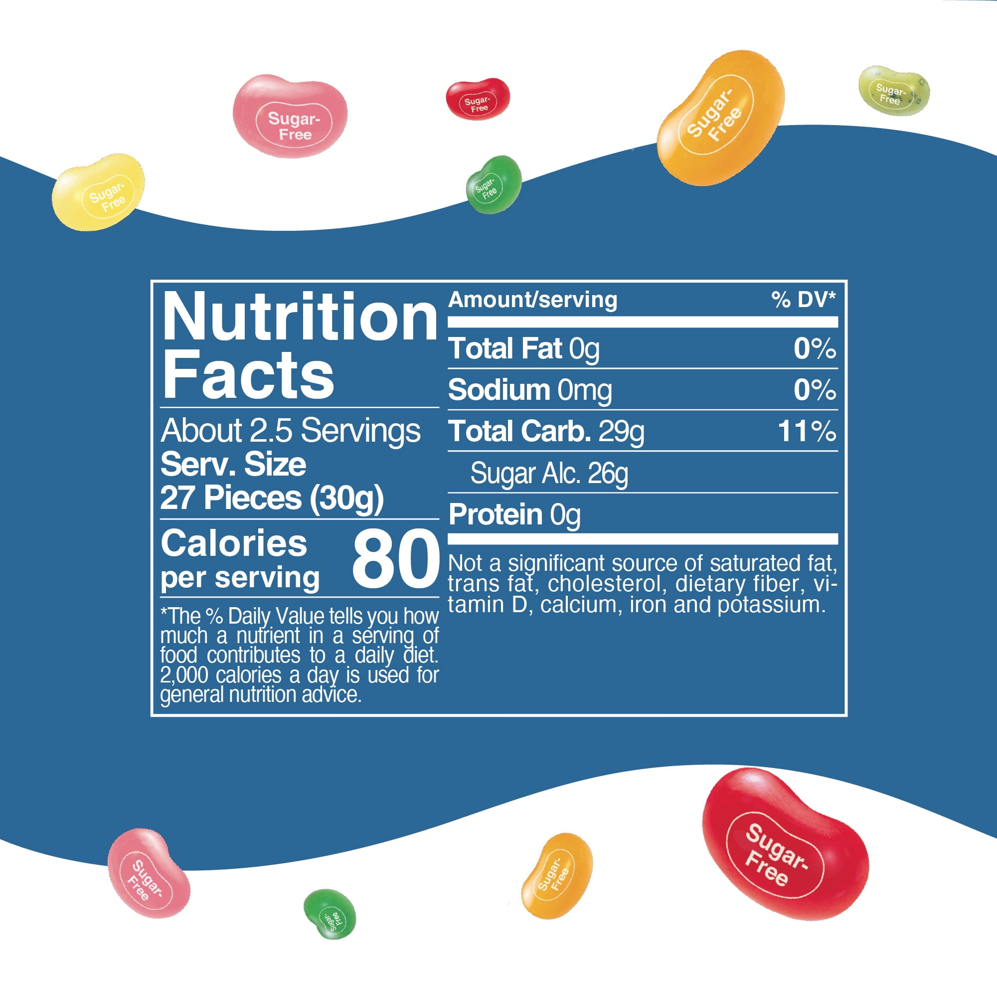 Jelly Belly Sugar-Free Assorted Jelly Beans - Mix of 9 Popular Flavors, Pack of 12 x 2.8 Ounce Bags