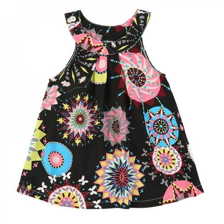 

Clearance!Kids Clothes Print Vest Girl Baby Clothing Floral Dress for Baby Infant Outfit Vestido Baby Bohemian Dresses