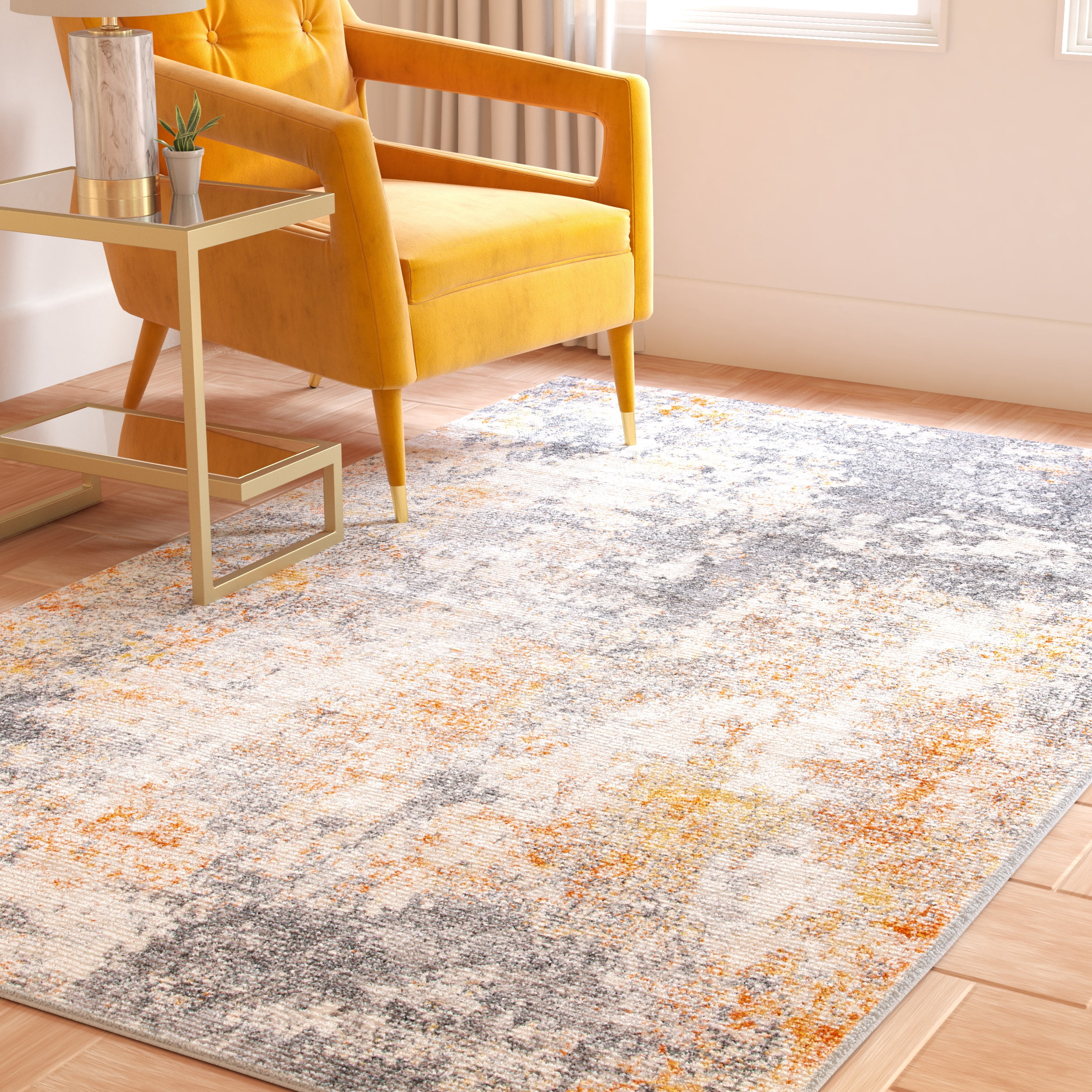 SAFAVIEH Aston Calanthia Abstract Area Rug, Gray/Gold, 3' x 5'