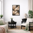 thumbnail image 3 of Framed Canvas Print Abstract Leaves Wall Art Modern Botanical Decorative for Living Room Bedroom - 24"x36" BLACK, 3 of 8