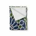 thumbnail image 2 of Orient Soft Flannel Fleece Throw Blanket, Mandala Inspired Floral Oriental Antique Design, Cozy Plush for Indoor and Outdoor Use, 60" x 80", Olive Green Dark Blue, by Ambesonne, 2 of 6