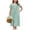 Green White Florals, variant on Nightgown for Women Cotton Long Night Gown Short Sleeve Nightdress with Pockets Button Sleepshirt Soft Sleepwear