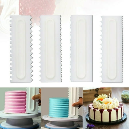 - Jeobest Plastic Cake Scraper Icing Smoother - Cake Decorating Comb and Icing Smoother - 4PCS Cake Decorating Comb Icing Smoother Scraper Pastry Baking Decorating Cake Scraper Smoother Tool MZ