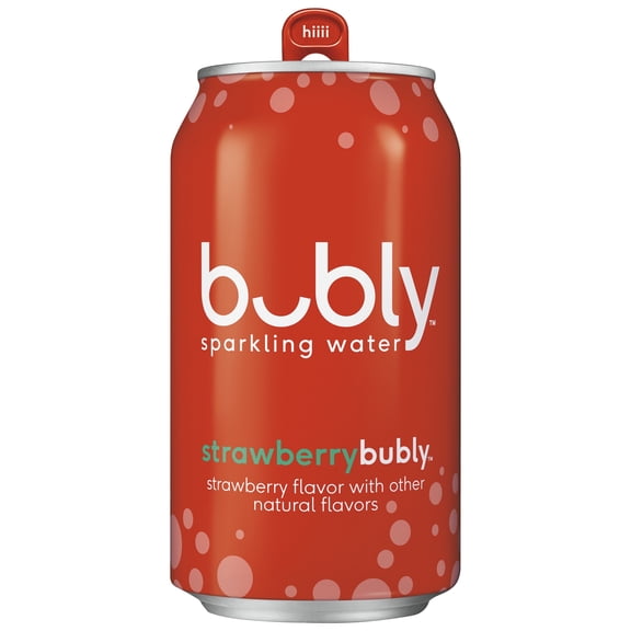 bubly Strawberry Sparkling Water, 12 fl oz, Can