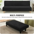 thumbnail image 4 of SHANNA Stretch Velvet Sofa Slipcover Thick Armless Sofa Bed Cover Futon Slipcover Protector, Black, 4 of 8