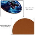 thumbnail image 5 of Dinosaur Luxury Round Drink Coasters Set of 6pcs - Microfiber Leather Coasters 11x11 cm/4.3x4.3 in - Stylish Drink Coaster for Table, 5 of 6