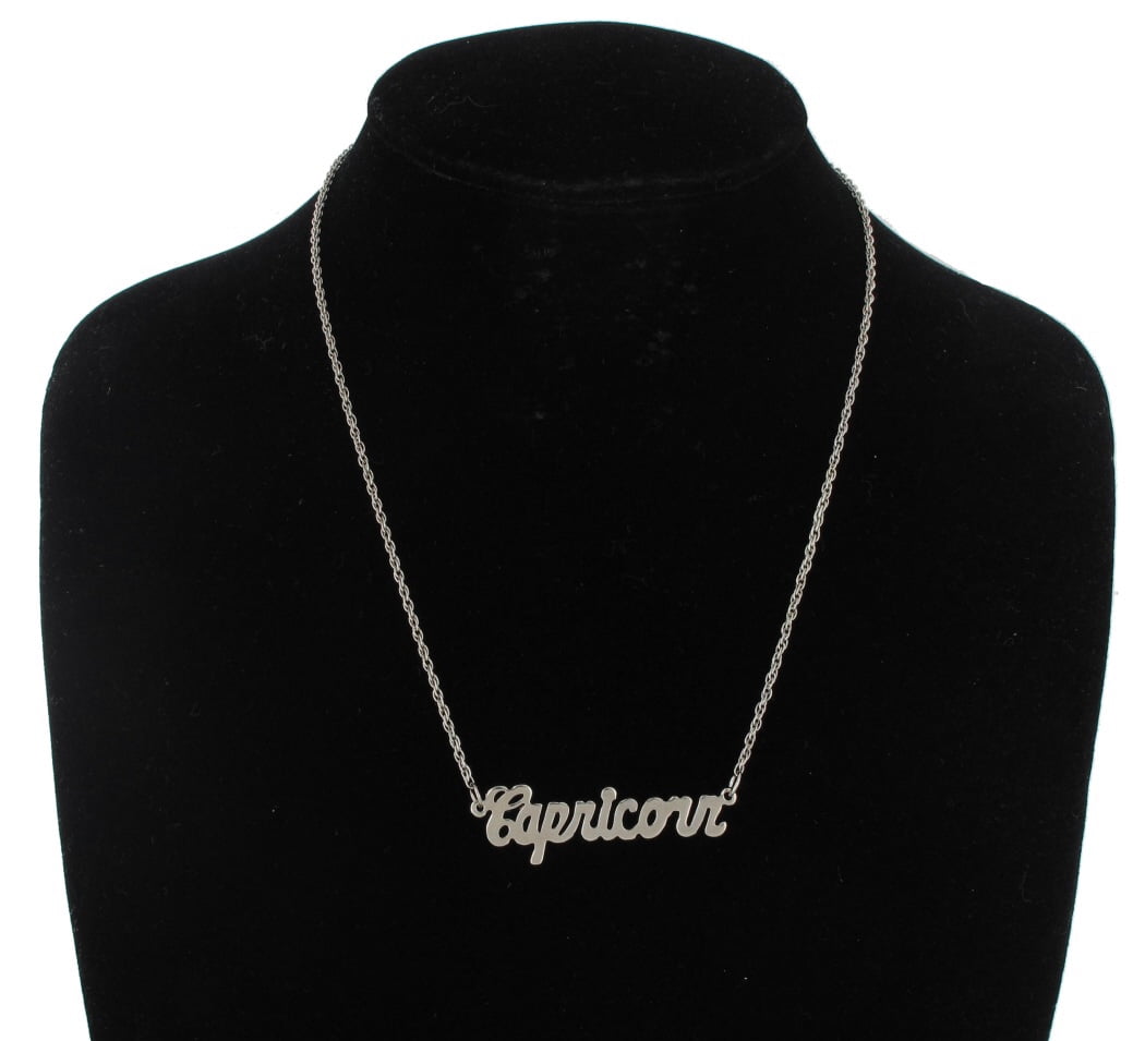Capricorn Zodiac Sign Silver Tone 
