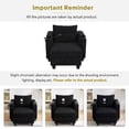 thumbnail image 5 of Harper & Bright Designs Convertible Chaise Lounge Indoor, Corduroy Single Sofa with USB Ports, Accent Chair Sleeper Sofa Bed with Two Cup Holders, Phone Holder and Storage, Black, 5 of 16