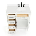 thumbnail image 6 of Ariel Hepburn 37 In. Right Offset Oval Sink Vanity With White Quartz Countertop In White, 6 of 10