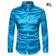 thumbnail image 4 of Qarigey Camisa transpirable para hombre Satén con mangas largas - Trabajo Boda o hogar Camisa para hombre Manga larga formal Azul grande XL Type3 NO3, 4 of 6