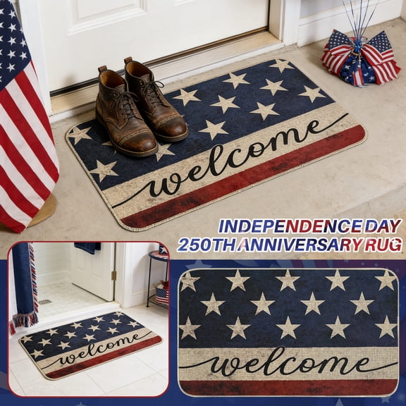 Porch Decorations, Home Decoration, Vintage Home Decor, 24X16 in Entry Mat, 4Th of July Decorations, Americana Decorations for Home, Welcome Sign, 1 Pc