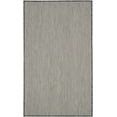 thumbnail image 3 of Nourison Courtyard Indoor/Outdoor Ivory Charcoal 3' x 5' Area Rug, (3x5), 3 of 10