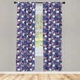 thumbnail image 3 of Ambesonne 4th of July Curtains, Patriotic American Star, Pair of 28"x63", Royal Blue White and Red, 3 of 5