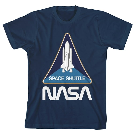 NASA Space Shuttle Launch Youth Boys Navy Blue Graphic T-Shirt-Large
