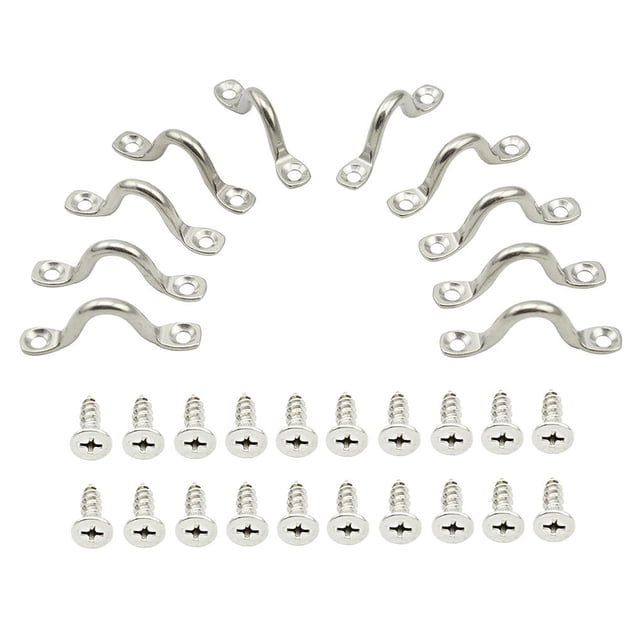 Hebillas Para Asa De Kayak, Almohadilla De Amarre Para Cubierta, Lazo De Cubierta De Acero Inoxidable Para Canoa, Fijación De Cable De Kayak 10 Uds. seitruly VI003449-00