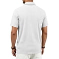thumbnail image 2 of LEKWK Golf Shirt for Men Short Sleeve Collared Shirt with Zipper Chest Pocket Casual Textured Knit Lightweight Breathable Summer Activewear White M, 2 of 3