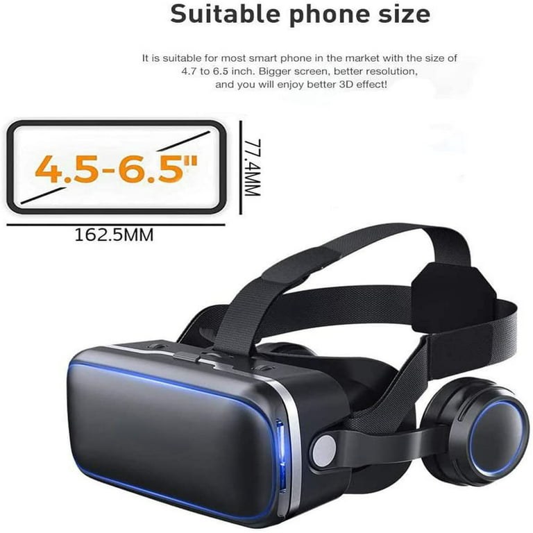 belønning Tag telefonen melodrama VR Virtual Reality VR Headset 3D Glasses Headset Helmets VR Goggles for TV,  Movies & Video Games Compatible iOS, Android &Support 4.7-6.53 inch with  Remote Control - Walmart.com