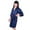 Dark Blue, variant on KYAIGUO Baby Kids Girls Silky Satin Robes Pajamas Youth Summer Solid Color Bathrobe Toddler Medium Length Night-Robe Loungewear,Sizes 2-14Y