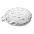 thumbnail image 1 of Woodland Round Floor Cushion with Handle, Nature Theme Simplistic Sketch of Repetitive Fir Trees and Triangles, Pillow for Living Room & Dorms, 18" Round, White and Charcoal Grey, by Ambesonne, 1 of 4