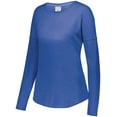 thumbnail image 2 of Augusta Ladies Lux Tri-Blend Long Sleeve Tee 3077 Royal Heather 2Xl, 2 of 2