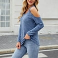 thumbnail image 6 of ZyeKqe Sweaters for Womens Long Sleeve Shirts Cold Shoulder Knit Top Scoop Neck Pullover Top Loose Fitting, 6 of 8