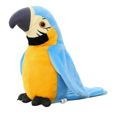 Adorable Speak Talking Record Repeats Waving Wings Cute Parrot Stuffed Plush (Best Talking Parrot Breeds)