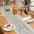 thumbnail image 6 of Btomtd Vintage Table Runner for Home Decor, Dining Table Cloth with Heat Insulation, Bohemian Style Linen Tea Table Runners and Cover, 47"x12", Gray-A, 6 of 6