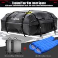 thumbnail image 4 of Audew Car Rooftop Cargo Carrier Bag15 Cubic Feet 600D Oxford Waterproof Car Cargo Bag with 4 Telescopic BeltFoldable Luggage Rack Bag for CarsTrucks and SUV with Roof Rack Vehicle, 4 of 9