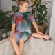 thumbnail image 4 of Balery Colorful Abstract Waves Conjunto de Pijama Infantil de Manga Corta con Estampado – Ropa de Dormir de Algodón Suave-Medium, 4 of 6