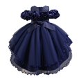 thumbnail image 6 of KaLI_Store Teen Flower Girl Dress Sleeveless Puff Lace Dress Wedding Evening Dance Gown Dresses(A03-Navy,Size 11-12 T), 6 of 6