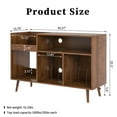 thumbnail image 6 of Large Record Player Stand, Vinyl Record Storage Holder, Record Player Table with Power Outlet (walnut), 6 of 7