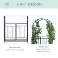 thumbnail image 4 of DUOSONG Outsunny 81" Metal Garden Arbor With Double Doors, Locking Gate, Climbing Vine Frame With Heart Motifs, Arch For Wedding, Bridal Party Decoration, Grey Black Steel Garden & Outdoor Garden, 4 of 9