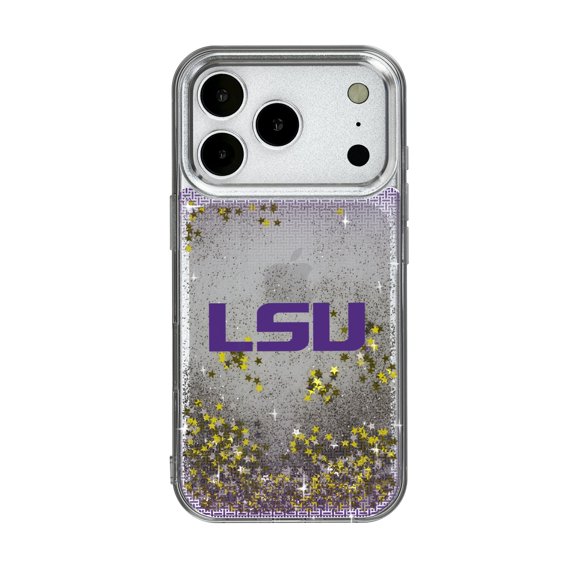 LSU Tigers Linen Logo iPhone Glitter Case