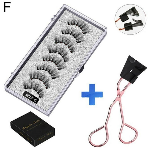Reusable Magnetic Eyelash Kit with Tweezers Adhesives Waterproof W2 Eyelas T0M2