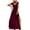 Wine, variant on Fesfesfes Women Gowns England Loose Sleeveless Solid V-Neck Slim Fit Split Floor-Length Dress or