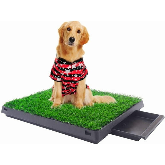 Sandinrayli Indoor Outdoor Dog Puppy  Pad Grass Toilet Mat Tray Restroom for Small Cats and Dogs 25"x20"