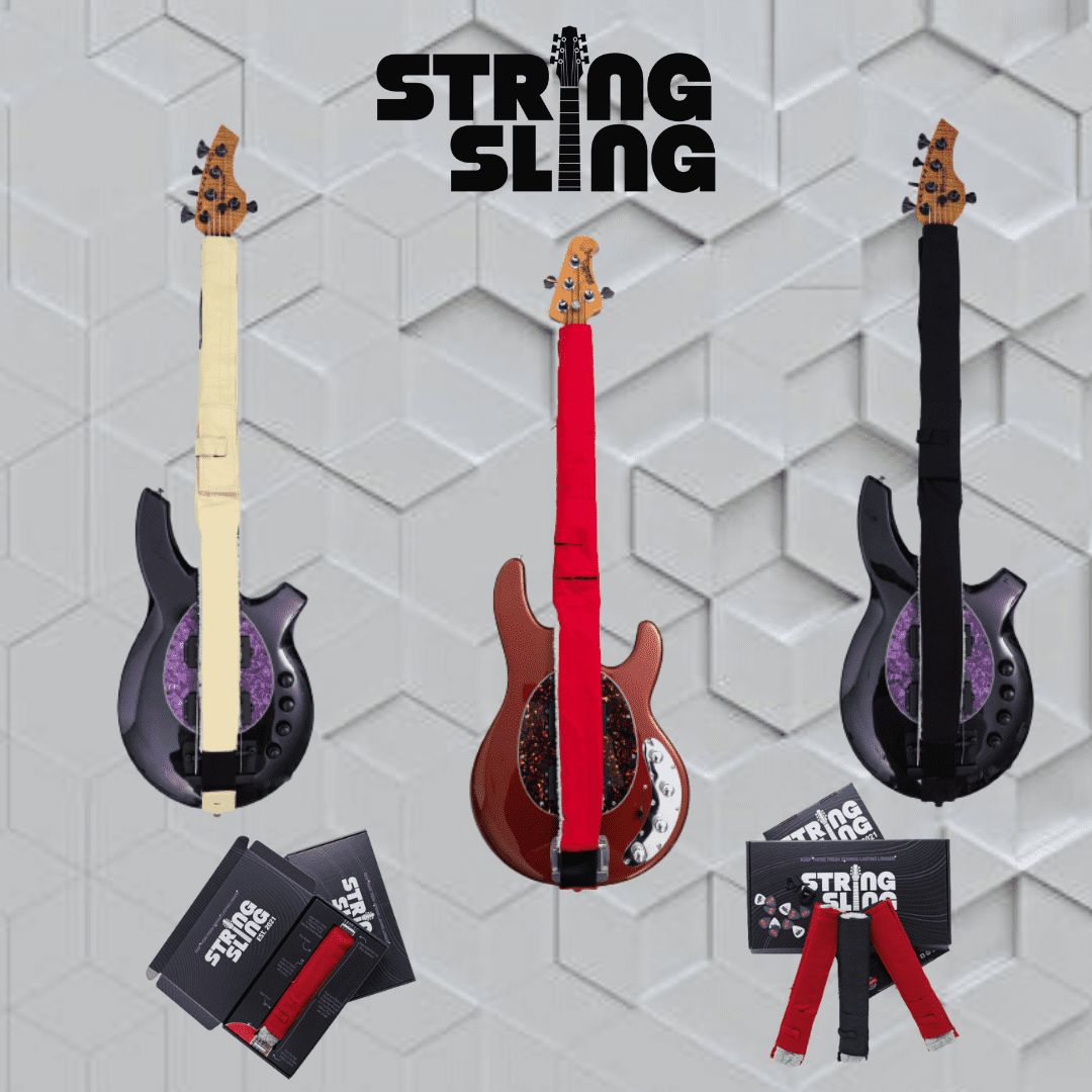 String Sling Bass Guitar Strap With Strap Locks Olympic White
