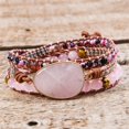 thumbnail image 2 of GHSDFBB Boho Handmade Natural Stone Bead 3 Row Wide Wrap Wrist Statment Bracelet Jewelry Collection, 2 of 7